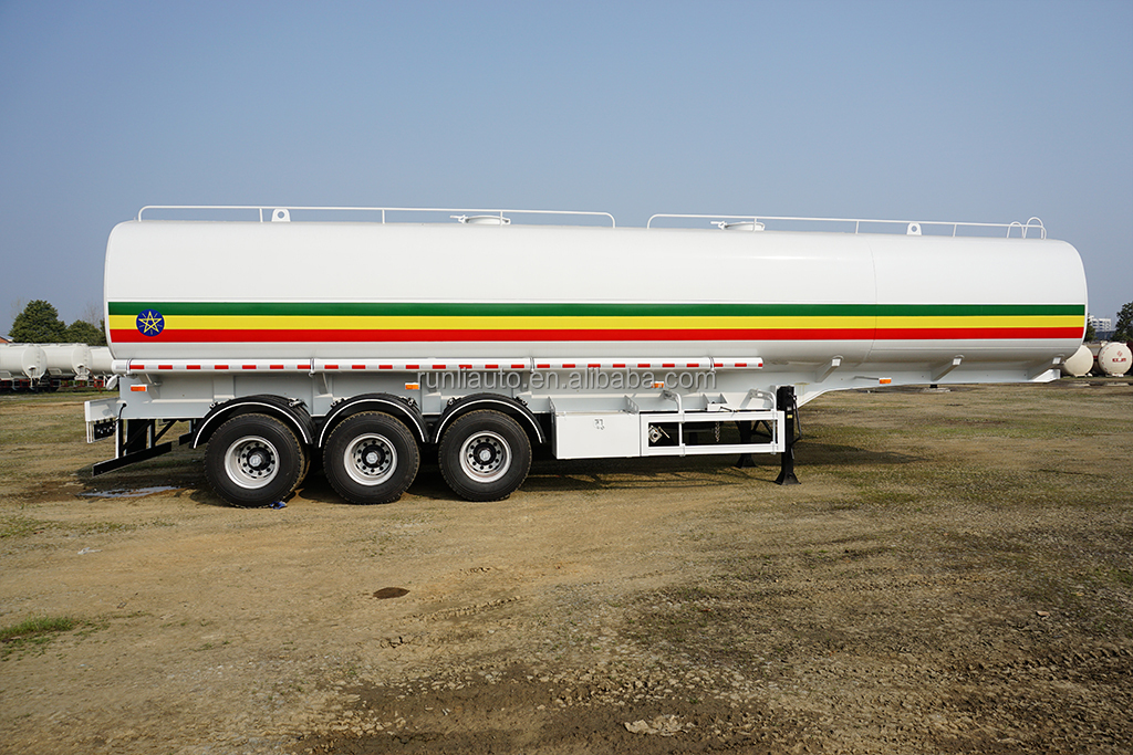 40000 Litres 3 Axle Fuel Tank Semi Trailer Four Compartments Heavy Duty Load