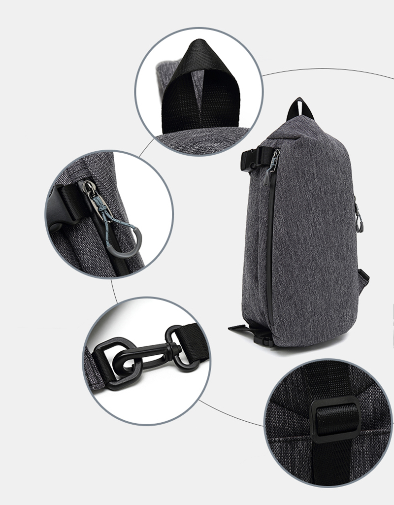 Nylon PU Anti Theft Crossbody Chest Sling Bags 19*10*31cm
