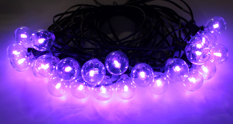 Color Changing Outdoor String Lights RGB LED String Lights G40 Globe Bulbs Dimmable Waterproof String Lights Remote Control