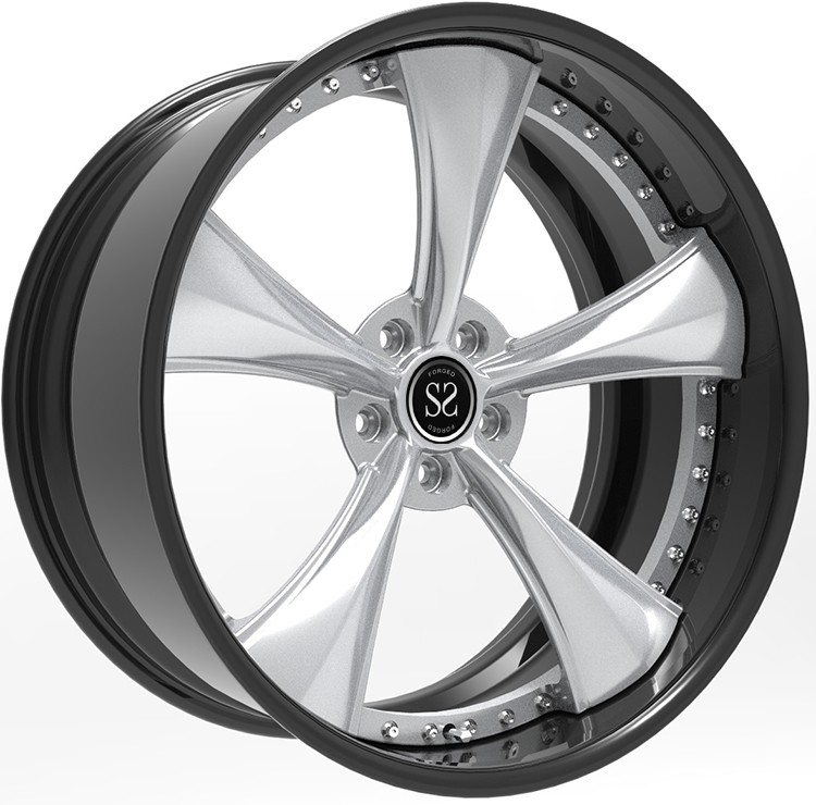 20 inch 22 inch brushed alloy forged wheels 2-piece aftermarket rims