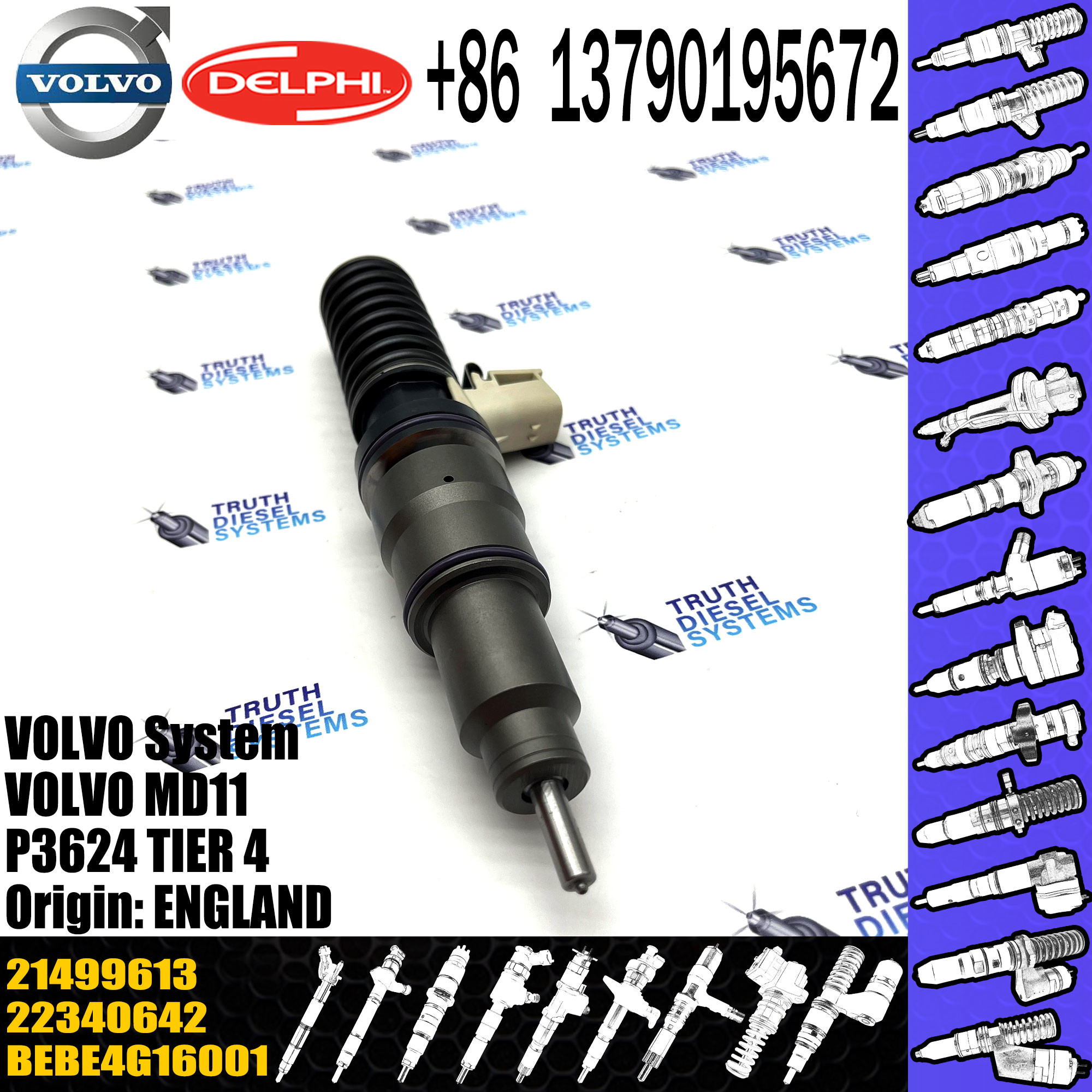 Direct Sale Diesel Fuel Injector 21499613 7421569191 BEBE4N01001 For VOL MD11 EURO 5 HIGH POWER