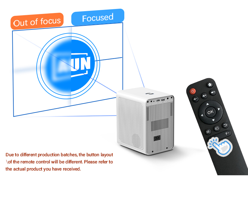 F1 Mini 1080P Auto Focus Home Cinema Portable Projector with Linux System