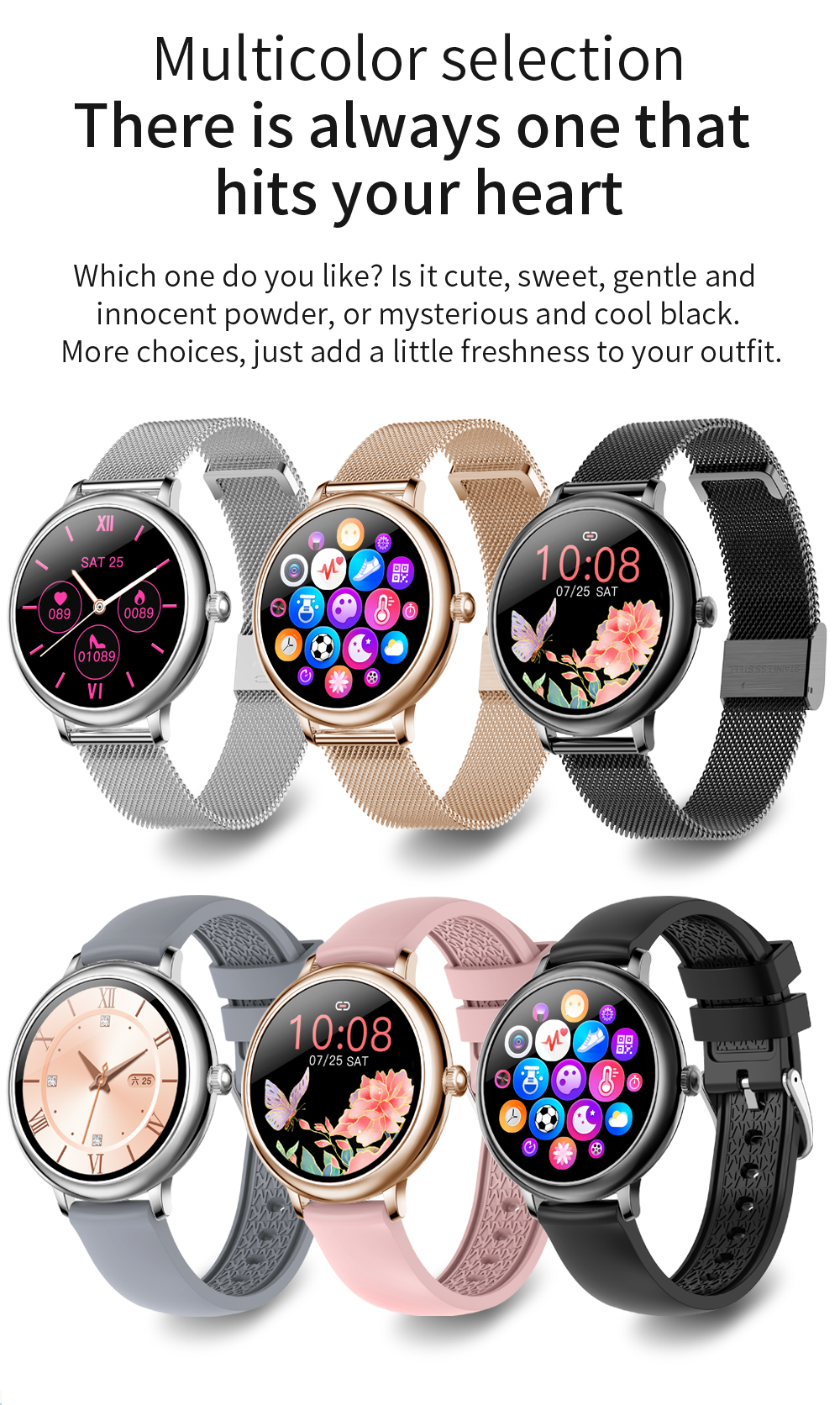 CF90 Smart Watch 150mAh Blood Oxygen Wristband Large Screen Bracelets