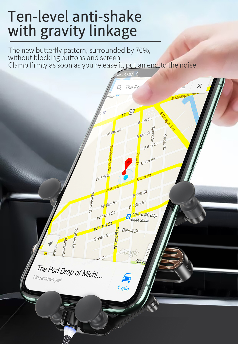 Essager 360 Rotation Gravity Mobile Stand for Car Easy Operation Stable Car Stand