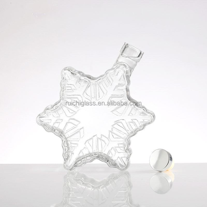Super Flint Glass Luxury Unique Shaped 500ml 750ml Wine Glass Bottle with Cork