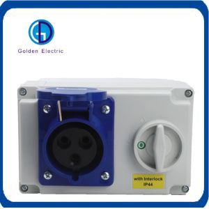 3p 5p 63A IP67 Waterproof Industrial Interlock with Gd Control Button and Switch