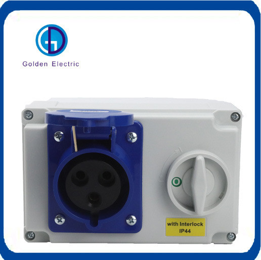 Quality IP44 16A 3p Receptacle and Switch with Interlock Device Contact Material Tinned Copper for sale