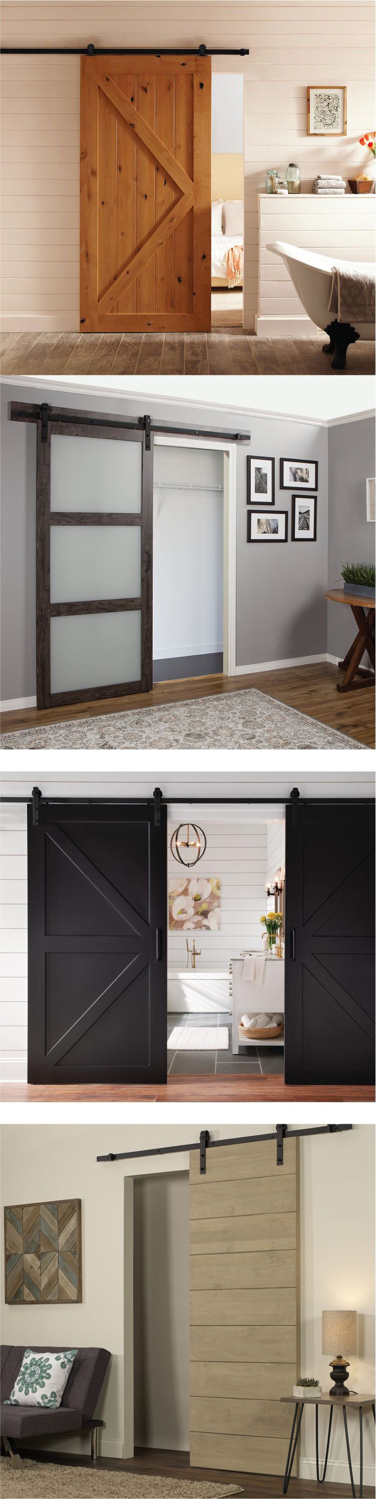 Modern MDF Internal Wooden Sliding Doors 50mm Thick Solid Wood