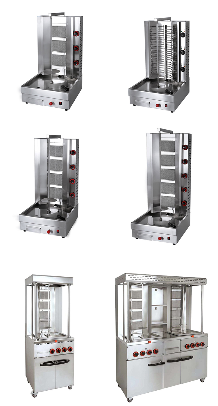 Tabletop Turkey Doner Kebab Making Gas Chicken Shawarma Machine with High Productivity