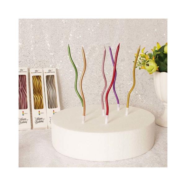 Gold Thread Curve Candles Silver Birthday Cake Candles Birthday Party Decoration