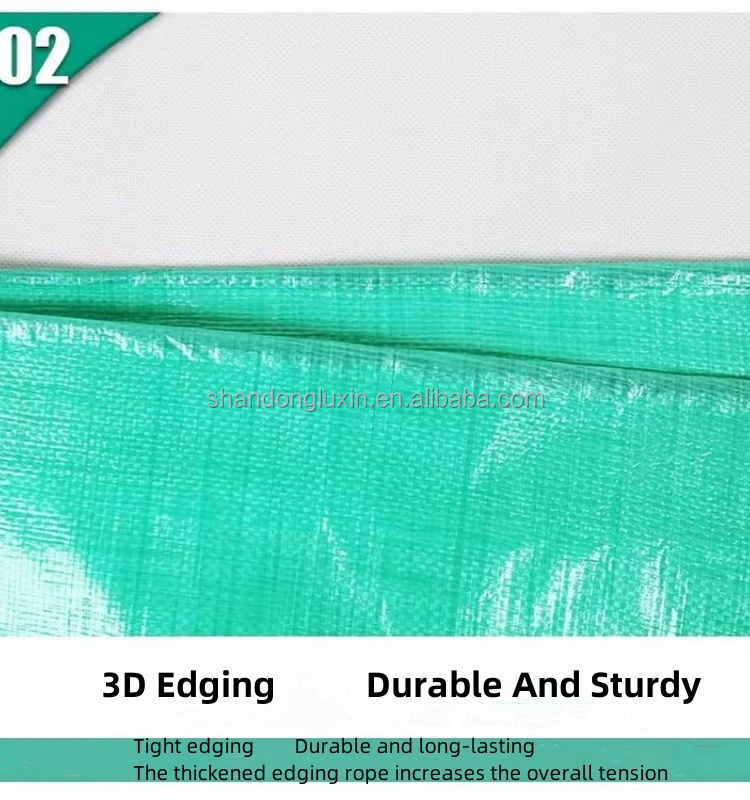 UV Resistant Green PE Tarpaulin for Rain and Sunshine Protection in Coated Pattern