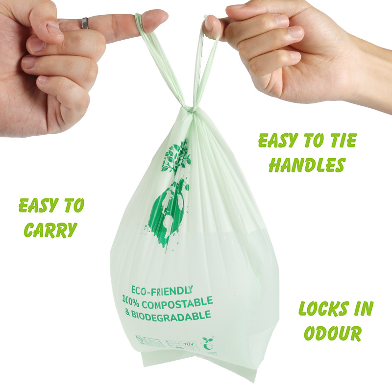 Customized Logo Biodegradable Cornstarch PBAT PLA Bag for Pet Poop at Exhibition Hall