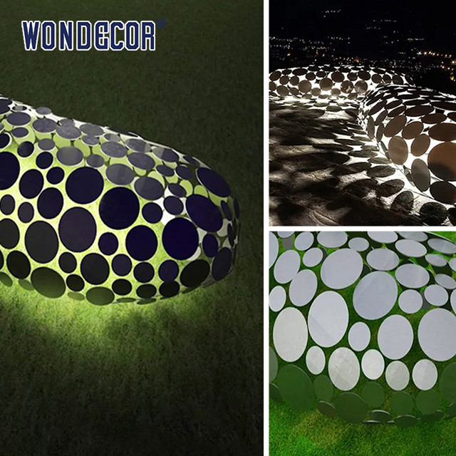 Decoration Circular Panel Ss Sculpture Cobblestone For Splicing Light Show