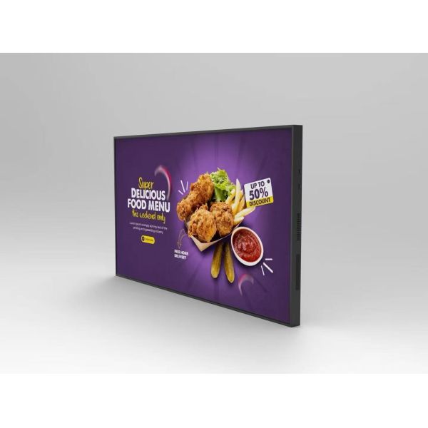 43 inch LCD Advertising Display Fully affixed to the Wall Mounted LCD Panel