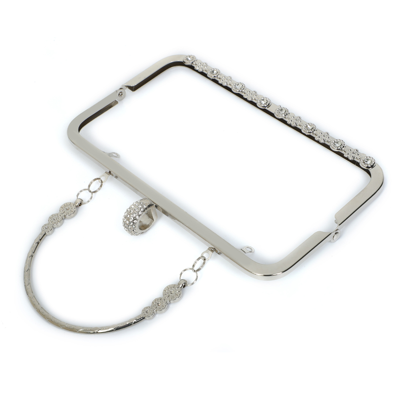 Rustproof Metal Rectangle Purse Frame Kiss Clasp Lock 20.5*5.5cm