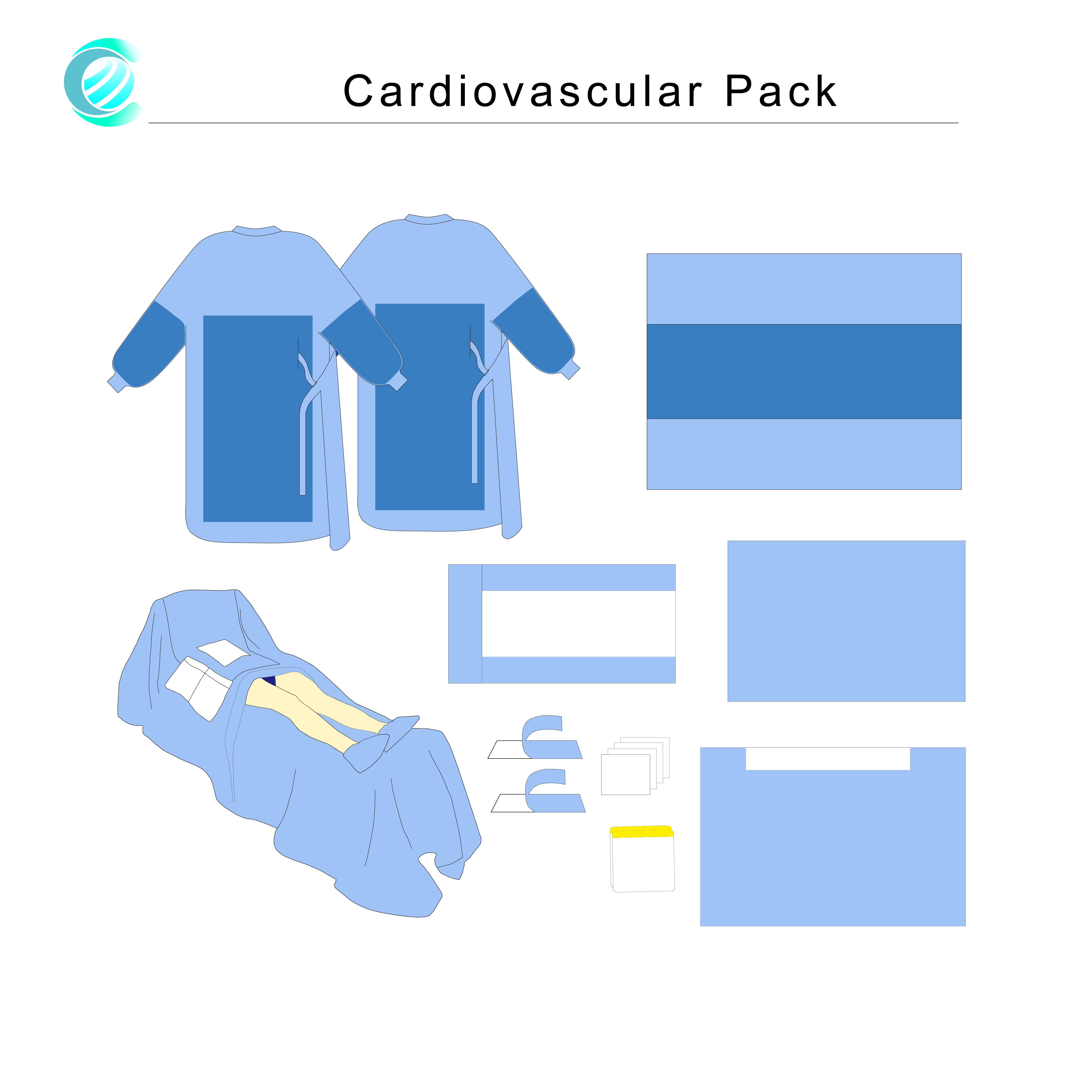 EO Sterile Medical Disposable Surgical Packs Customized Cardiovascular Pack