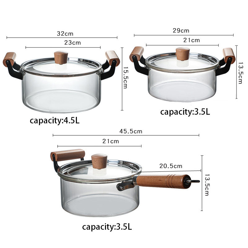 Customized Logo Simple 5L Borosilicate Glass Soup Pot