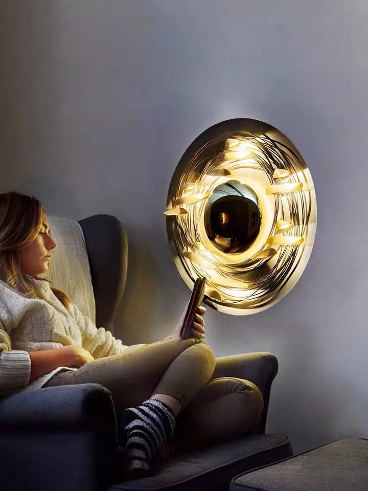 Luxury Stair Lamp Contemporary Led Gold decorative Wall Lamp For Hotel