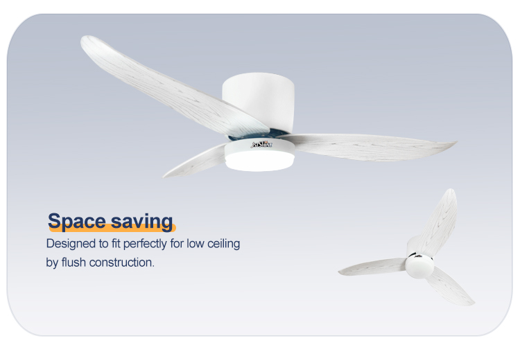 2022 Design 52 inches LED Lighting Ceiling Mounted Fan with Metal Lamp Body Material