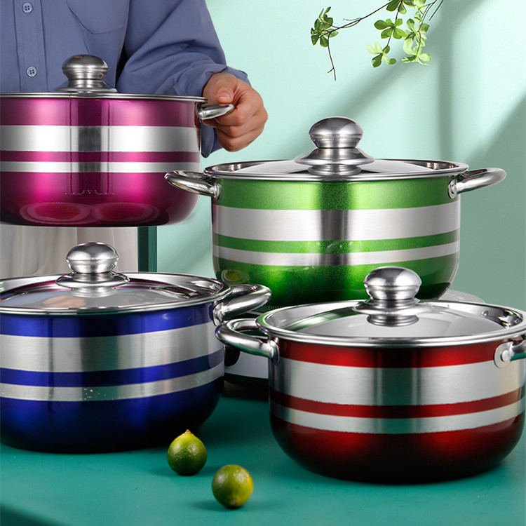 Kitchen Cookware Sets Non Stick Colorful Stainless Steel Sets Cooking Pots