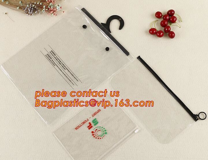 hanger bag with zip lock on the top,Frosted Zip lockk bag EVA PVC hanger bag for clothes, EVA frost drawstring bag, Froste