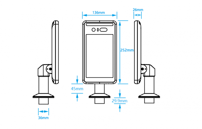 Non Contact RS485 Interface Face Recognition Camera System 0