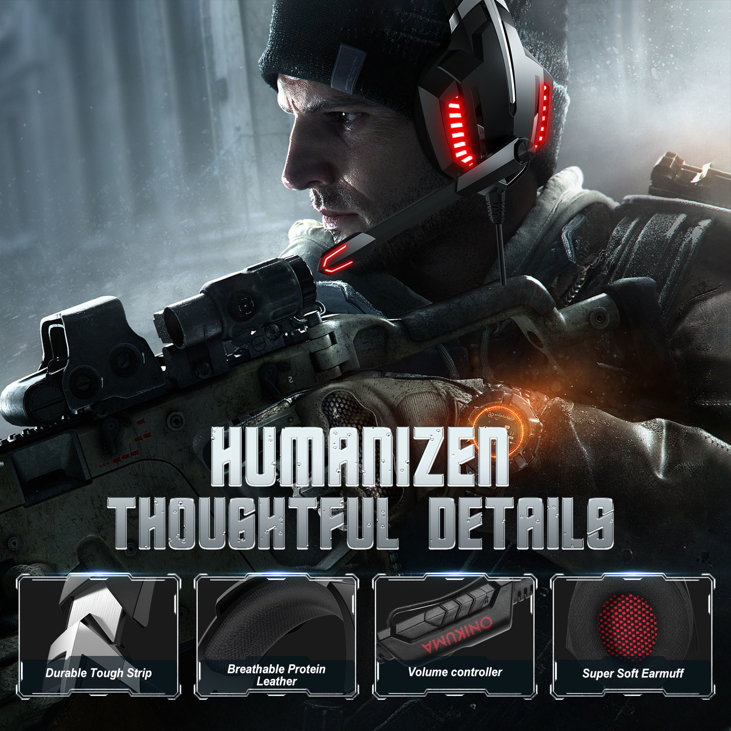 FCC 20000Hz DC5V Surround Sound Gaming Headset For Pubg Game