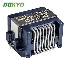 Single Port Sinking Plate 8.6 RJ45 Ethernet Connector SMT Interface Half Package