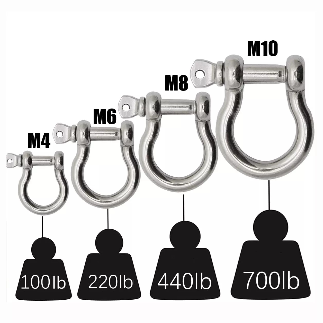 G2150 3/8" 3/4" Safety Bolt Carbon Steel Forged Chain Shackle Dee Shackle with OEM