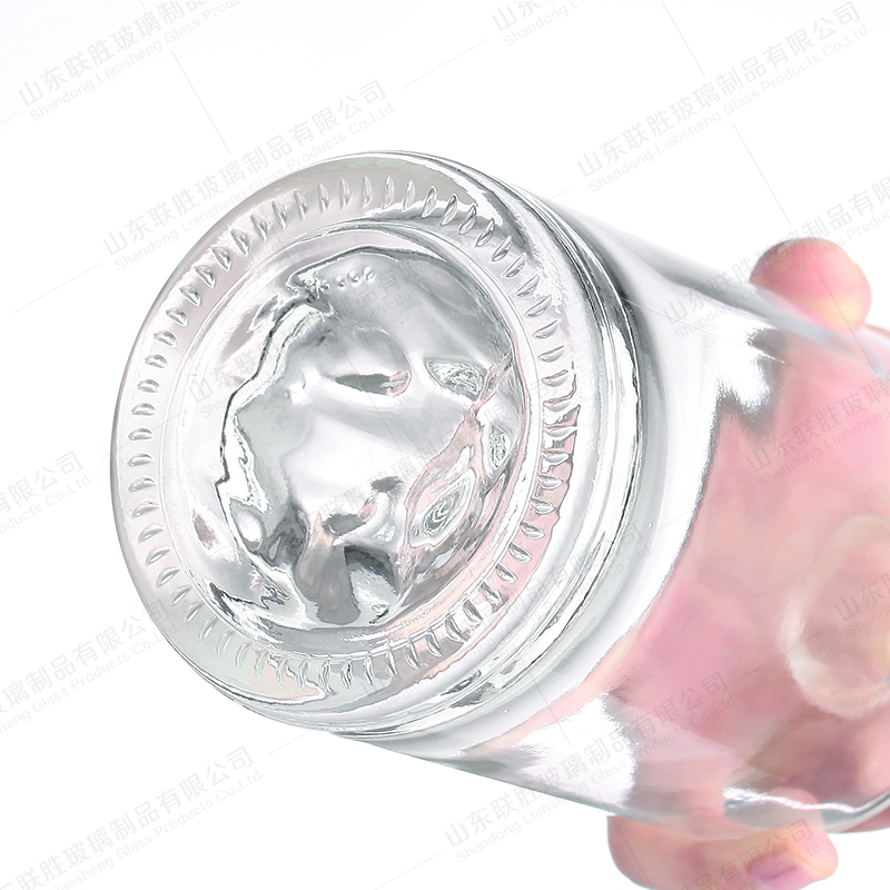 Collar Material Glass Bottle 500ml 750ml 100ml Clear with Thick Fire Mountain Bottom