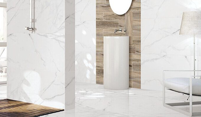 Glazed 24x48 Porcelain Tile , Terrazzo Porcelain Tile Chemical Resistant