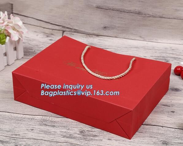 Luxury paper bags with handles Different Sizes,250gsm art paper shopping carrier bag custom printing with handle rope