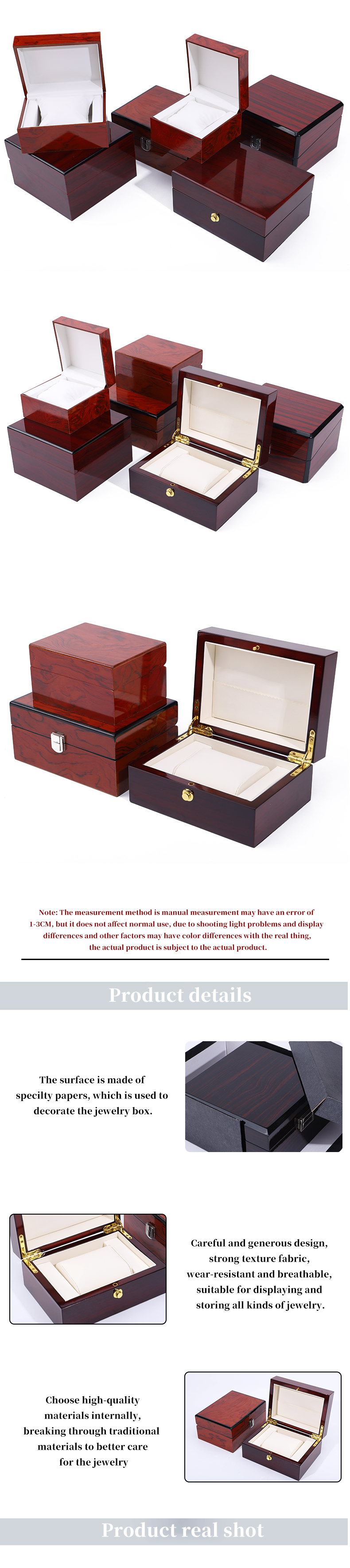 Exquisite Glossy Wooden Luxury Watch Storage Case Watch Holder Box Customizable