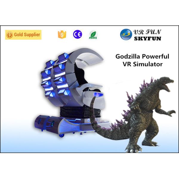 Quality Godzilla Shap Immitated VR Shooting Game Simulator with Double Seats 360 Degree Horizontal Rotation for sale