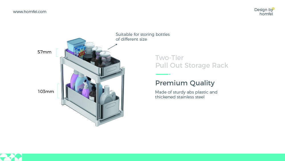 Under Sink Kitchen Storage Rack Clutter-Free 2 Tiers Stainless Steel Kitchen Rack