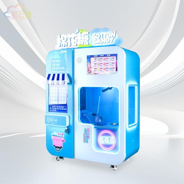 3000W Automatic Candy Floss Vending Machine For Pink / Blue Cotton Candy