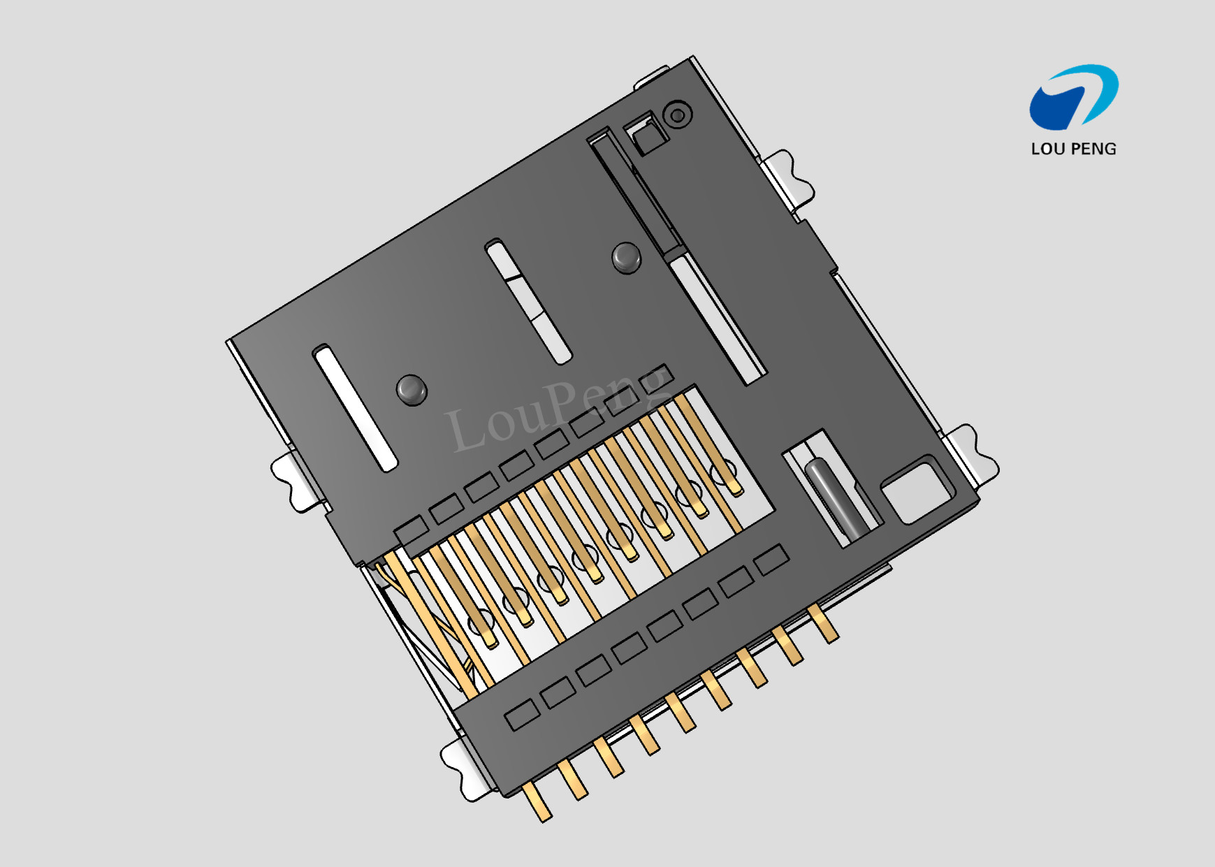 SD Card Connectors, Secure Digital Compatible Card, 9 Position, Surface Mount, Right Angle