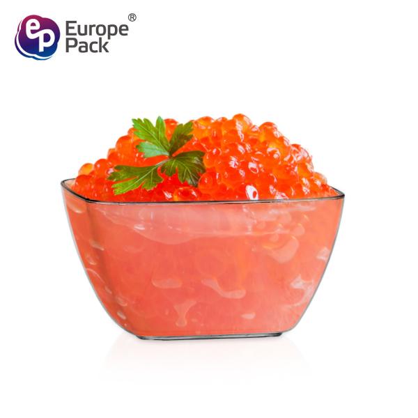 Wholesale Square Plastic Dessert Pudding Cup Disposable Clear Plastic Mini