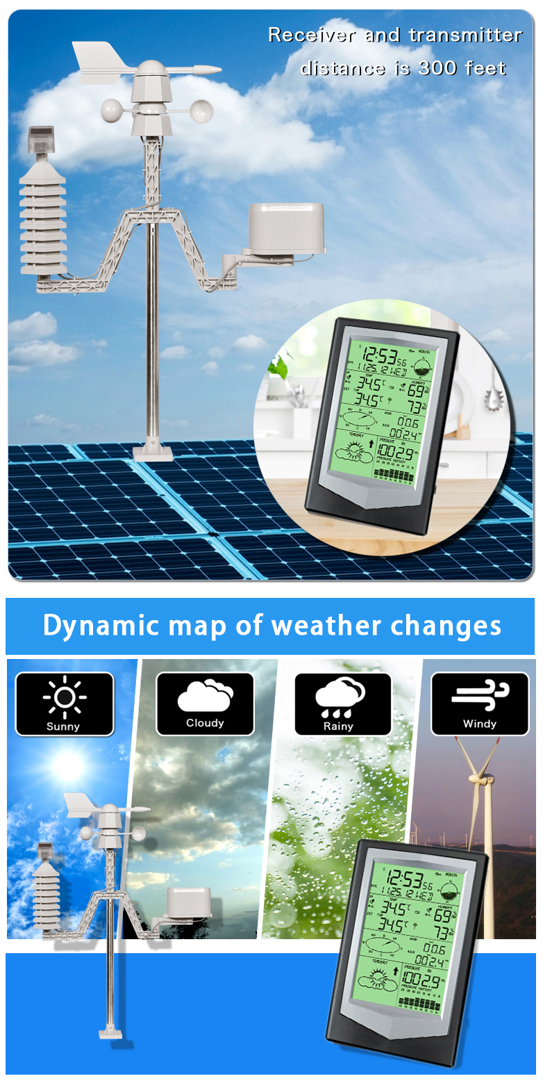Outdoor Automatic Weather Station For Agriculture Greenhouse Rainfall And Weather Forecasting