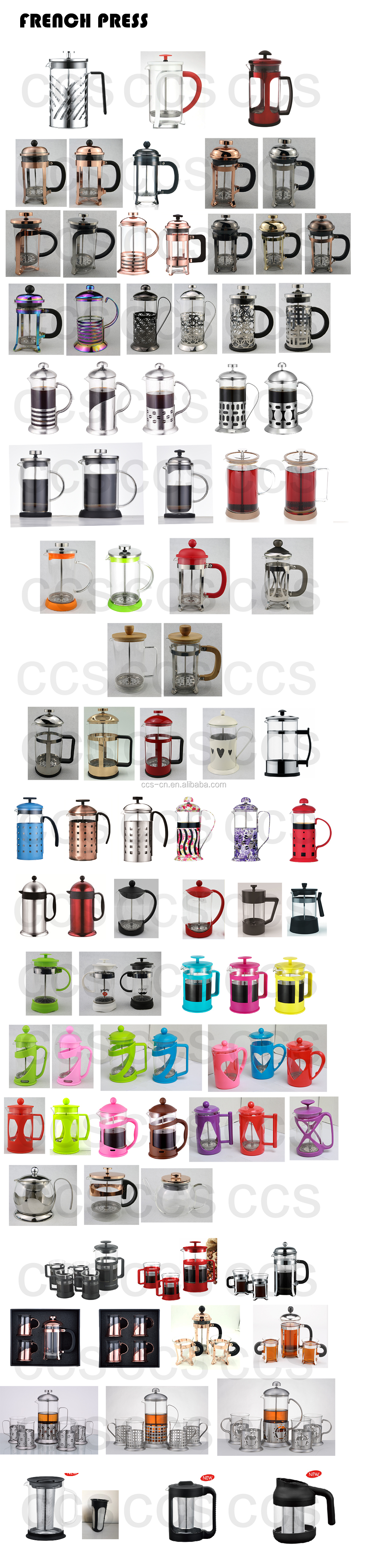 Portable Coffee Makers High Borosilicate Glass Coffee Press Black Plastic French Press