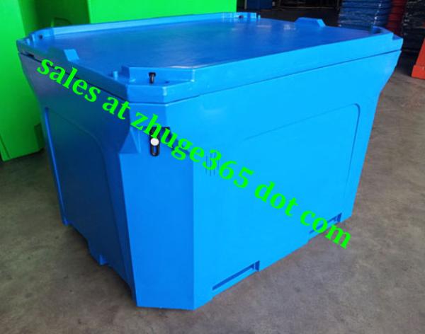Rotomolded 1000Liter Blue Insulated Fish Container Seafood Processing Insulated