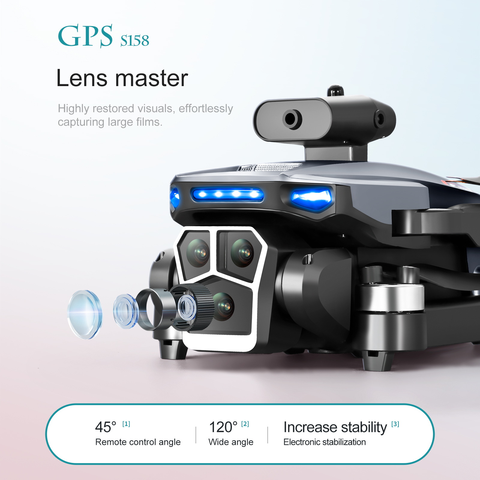Maximum Flight Time S158 Mini Drone Foldable Quadcopter RC Dron with Obstacle Avoidance and Optical Flow Positioning