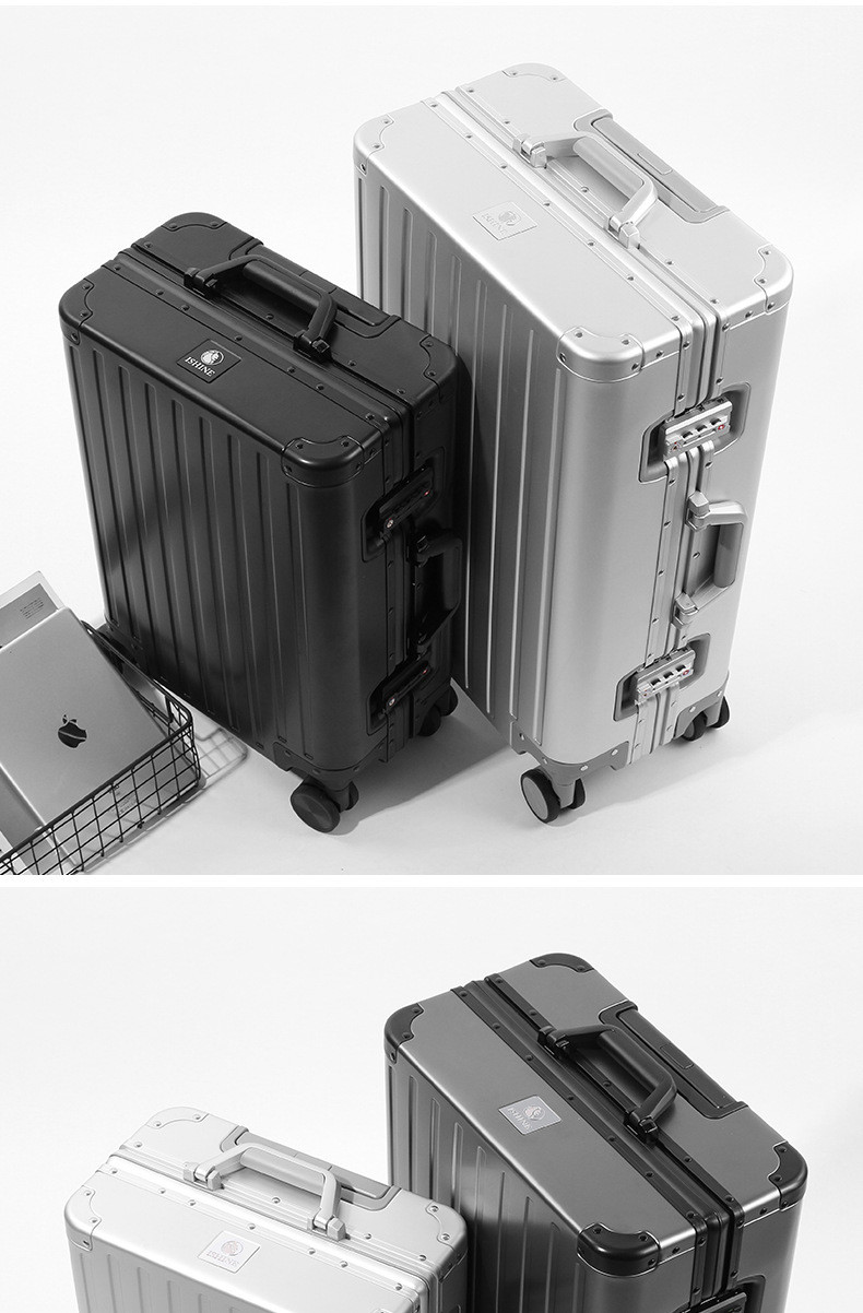 ALL ALUMINUM MAGNESIUM ALLOY LUGGAGE WOMEN'S AND MEN'S ALUMINUM ALLOY ROD BOX ALUMINUM FRAME 26 "METAL SUITCASE