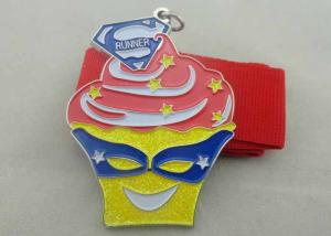  3D Ice Cream Enamel Medal Zinc Alloy / Brass / Copper , Disney Manufactures