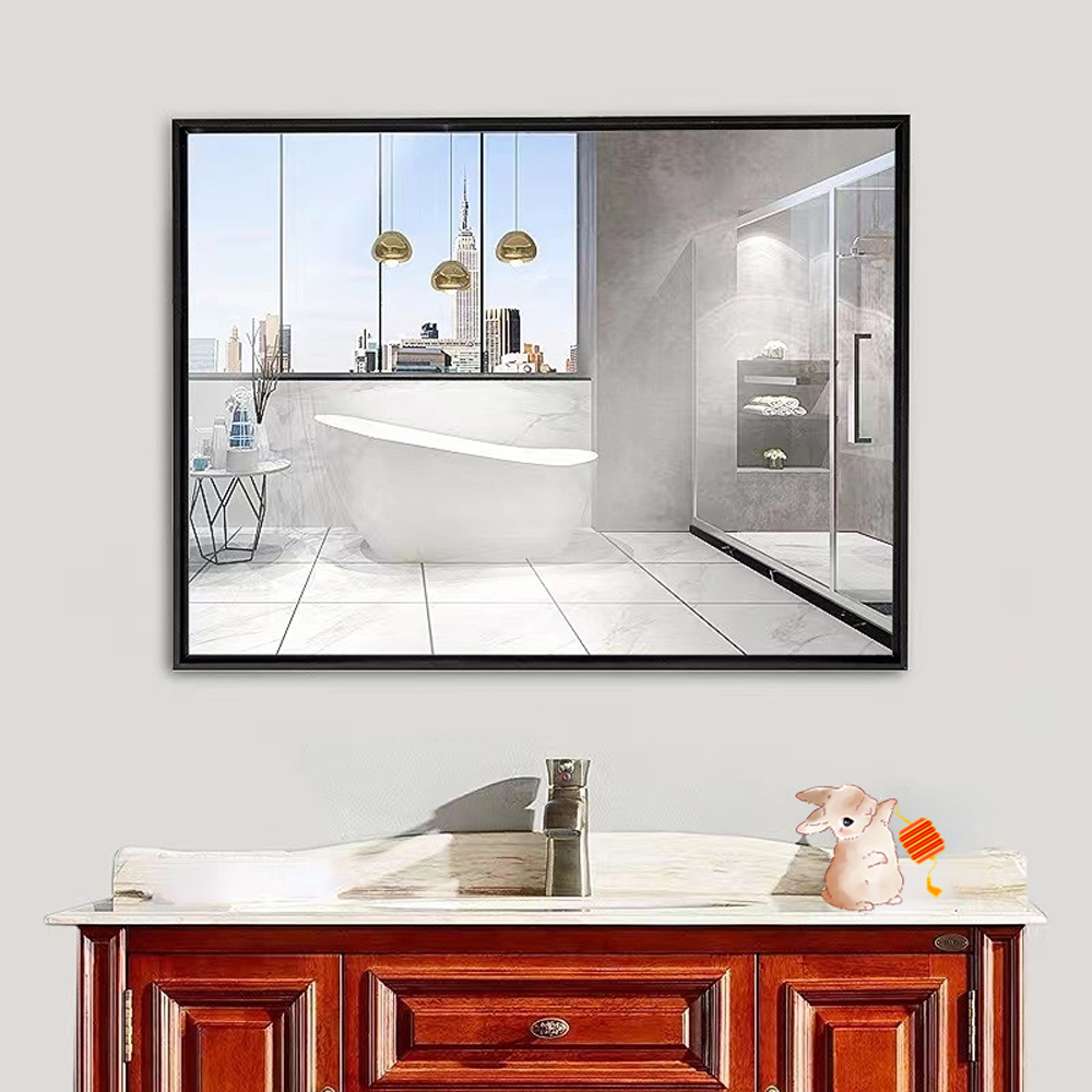 Dance Studio Floor Bedroom Decoration Wall Mirror Aluminium Alloy Frame Glass Mirror