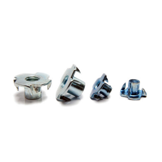 Tee Nuts With Pronge DIN 1624 Blue White Zinc Tee Nuts With Pronge Four Claw Tee Nut For Furniture