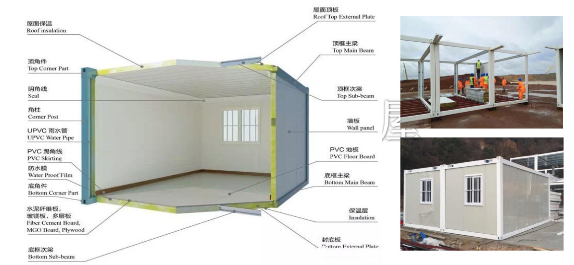 Steel Modular Prefabricated 20ft Flat Pack Containers