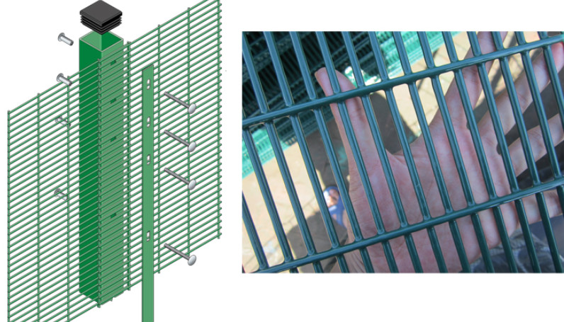 12.7x76.2mm Mesh Hole 358 Welded Mesh Security Fence For Airport / Walkway