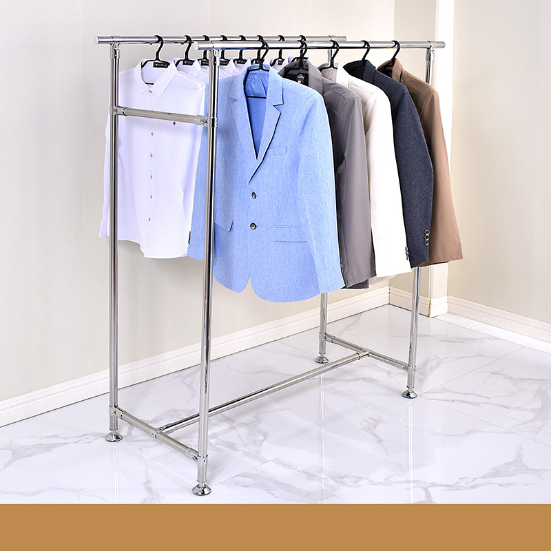 Store Showroom Hanging Cloth Rack Stainless Steel Clothing Display Stand