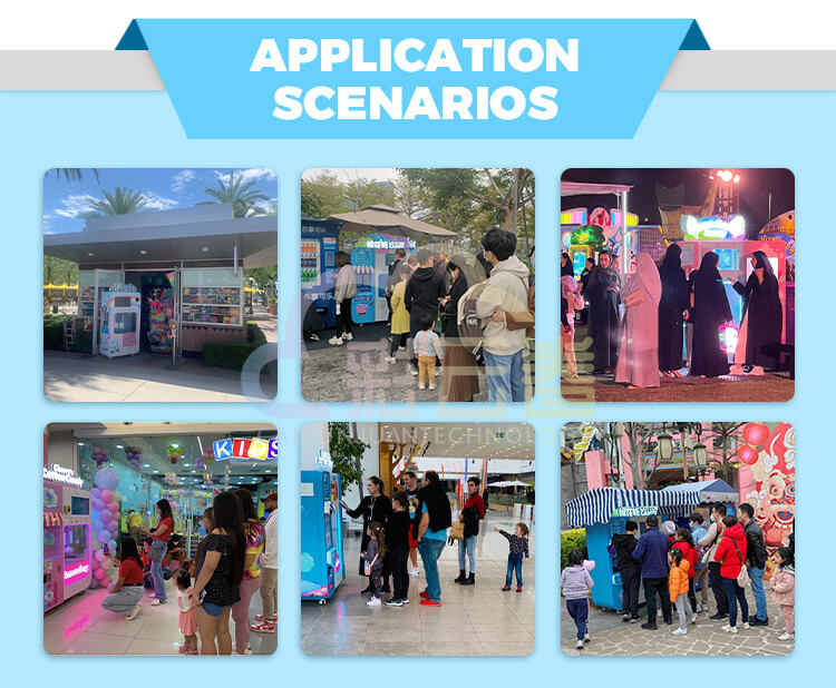Indoor Outdoor Fairy Floss Vending Machine 320kg with 21.5 Inch Screen